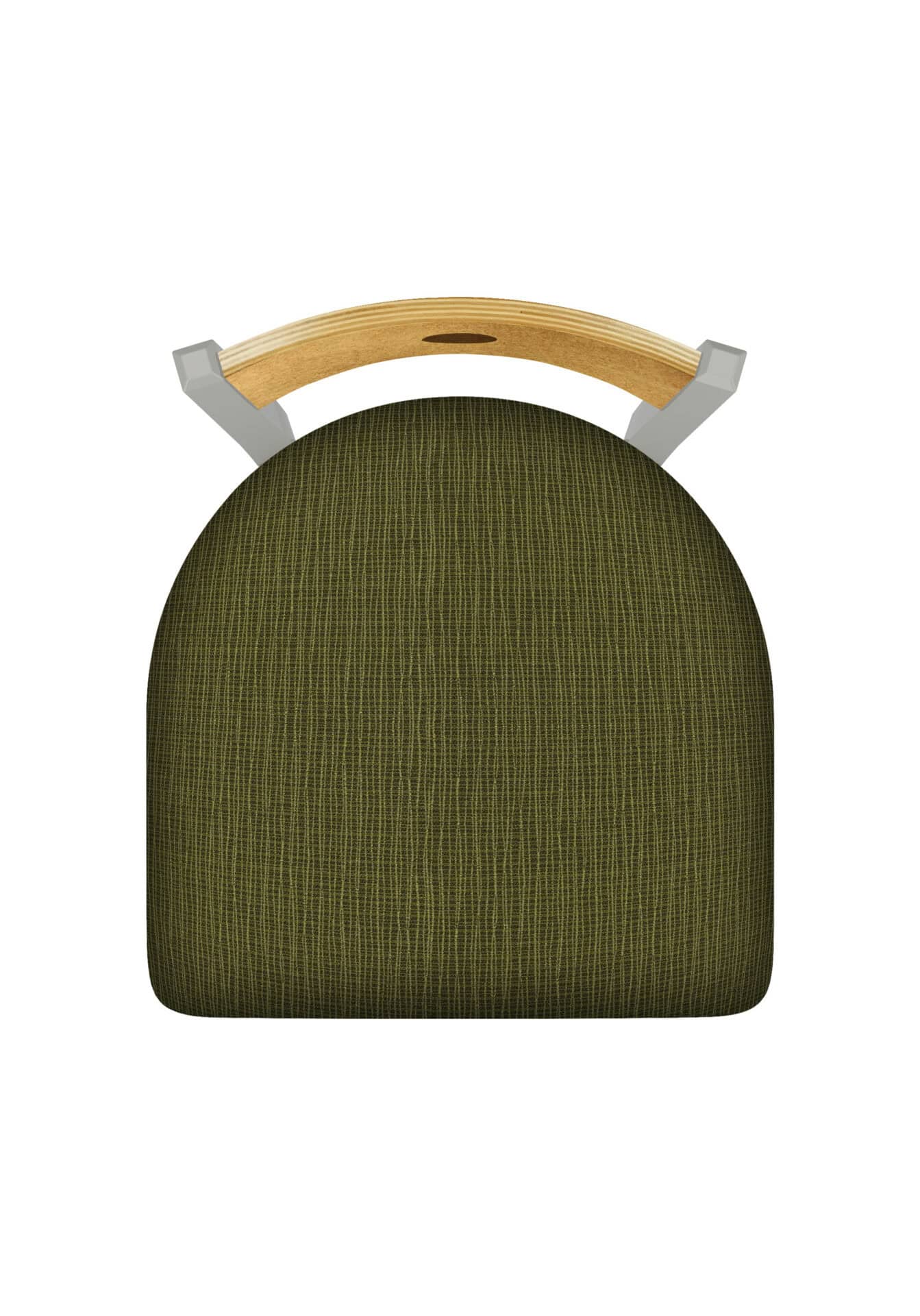 36-Inch Medium Stained Medium Wood Keyhole Back Bar Stool with Steel Frame, Anodized Nickel Finish, Graph Parrot Seat, and Single-Ring Base 3 36-Inch Medium Stained Medium Wood Keyhole Back Bar Stool with Steel Frame, Anodized Nickel Finish, Graph Parrot Seat, and Single-Ring Base - Image 3