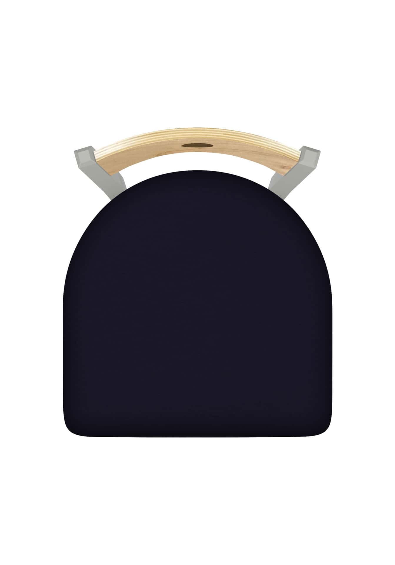 36-Inch Natural Finish Wood Keyhole Back Bar Stool with Steel Frame, Anodized Nickel Finish, Canter Twilight Seat, and Single-Ring Base 3 36-Inch Natural Finish Wood Keyhole Back Bar Stool with Steel Frame, Anodized Nickel Finish, Canter Twilight Seat, and Single-Ring Base - Image 3