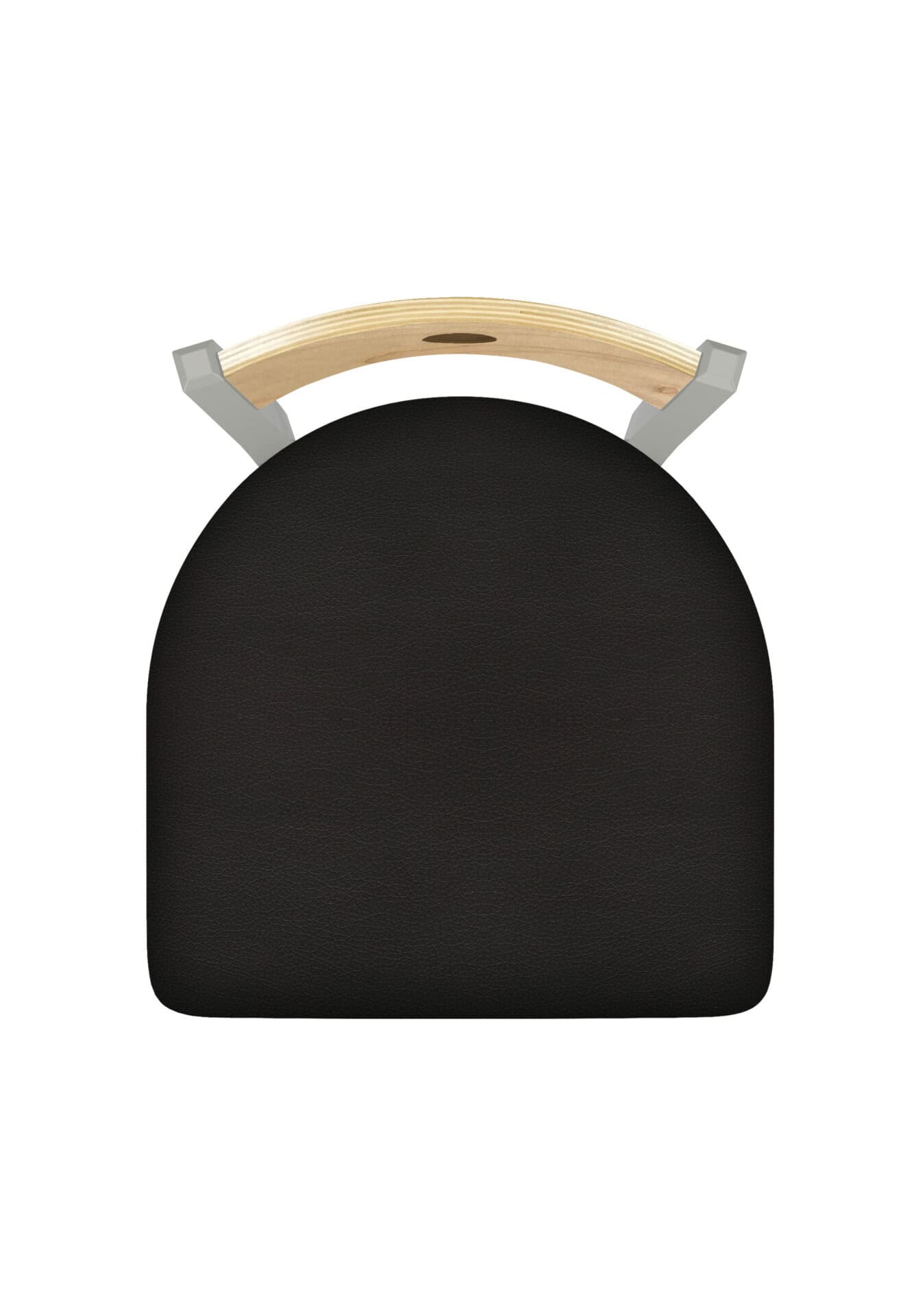 36-Inch Natural Finish Wood Keyhole Back Bar Stool with Steel Frame, Anodized Nickel Finish, Canter Espresso Seat, and Single-Ring Base 3 36-Inch Natural Finish Wood Keyhole Back Bar Stool with Steel Frame, Anodized Nickel Finish, Canter Espresso Seat, and Single-Ring Base - Image 3