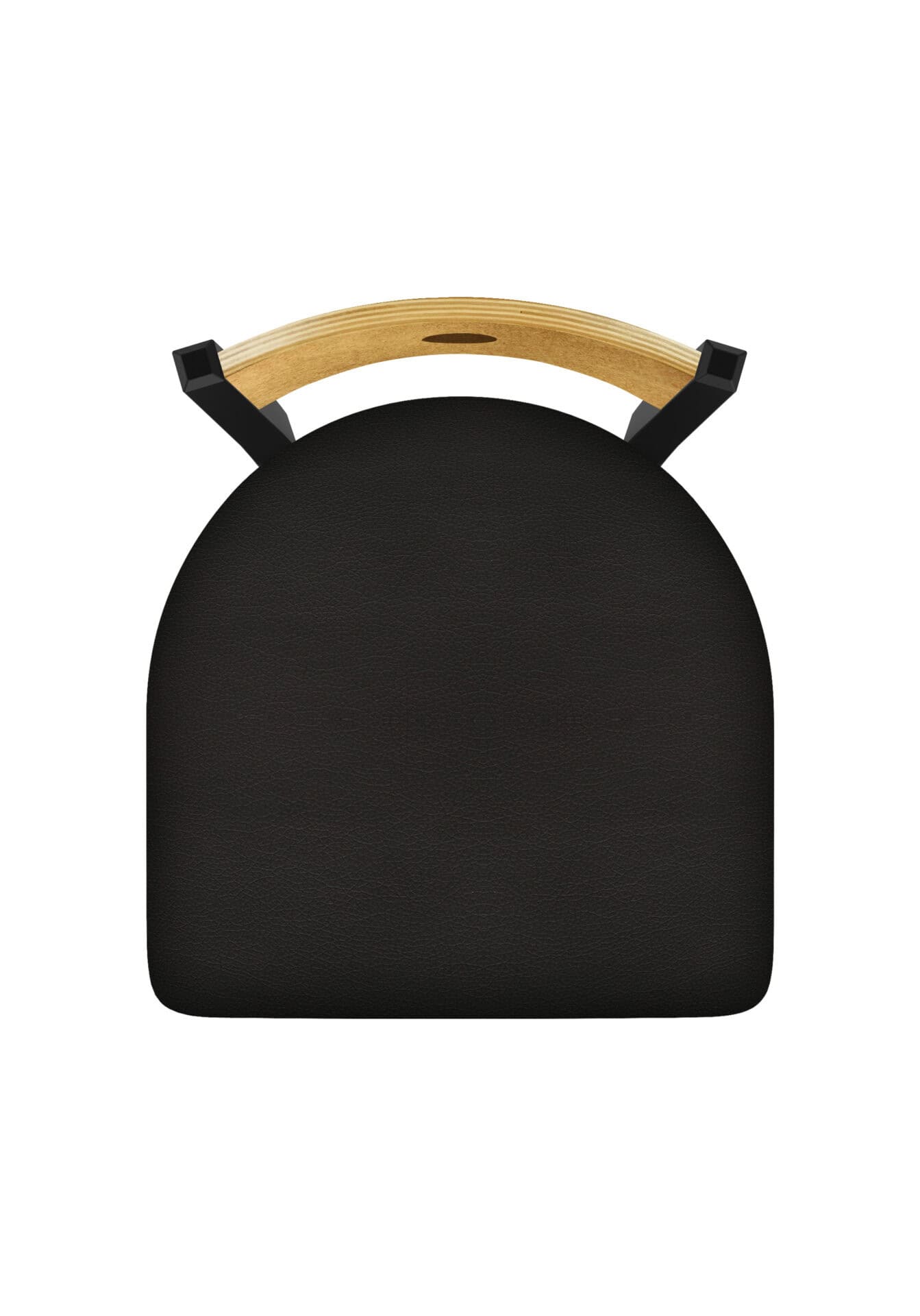 36-Inch Medium Stained Medium Wood Keyhole Back Bar Stool with Steel Frame, Black Wrinkle Finish, Canter Espresso Seat, and Single-Ring Base 3 36-Inch Medium Stained Medium Wood Keyhole Back Bar Stool with Steel Frame, Black Wrinkle Finish, Canter Espresso Seat, and Single-Ring Base - Image 3