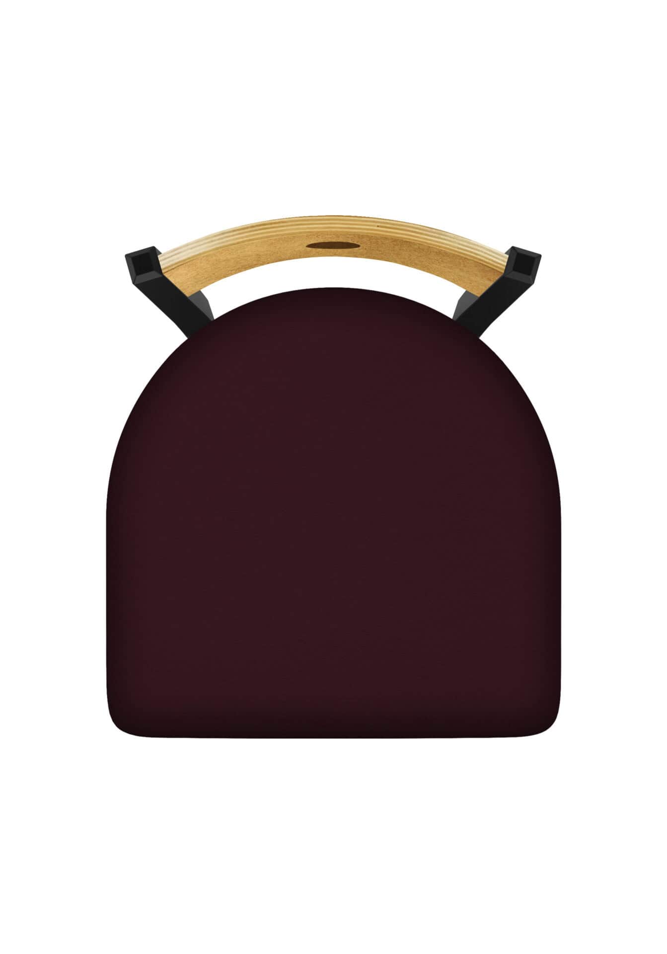 36-Inch Medium Stained Medium Wood Keyhole Back Bar Stool with Steel Frame, Black Wrinkle Finish, Canter Bordeaux Seat, and Single-Ring Base 3 36-Inch Medium Stained Medium Wood Keyhole Back Bar Stool with Steel Frame, Black Wrinkle Finish, Canter Bordeaux Seat, and Single-Ring Base - Image 3