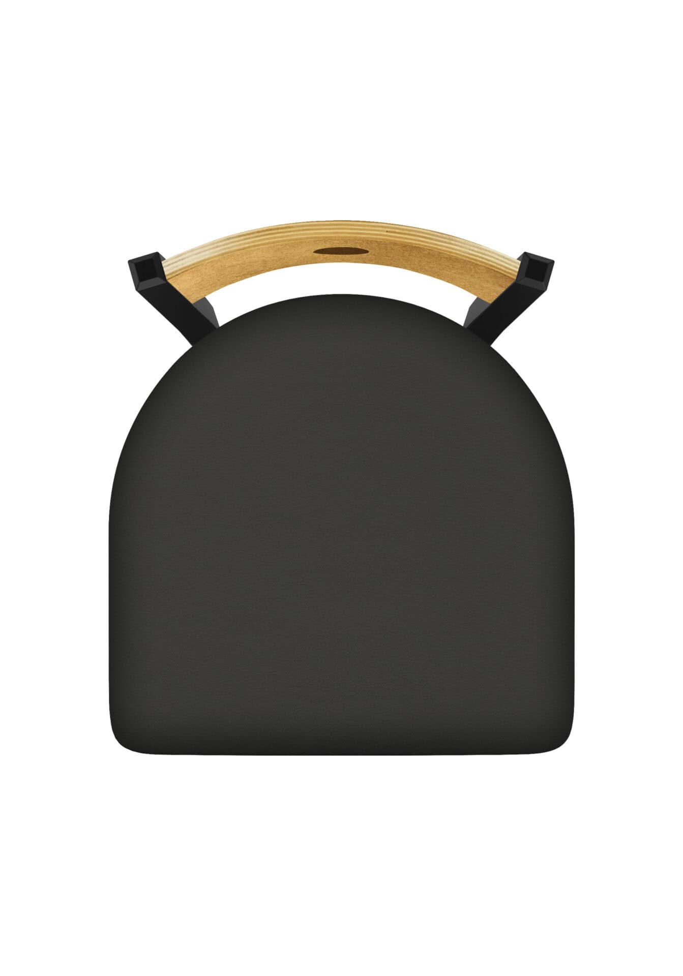 25-Inch Medium Stained Medium Wood Keyhole Back Counter Stool with Steel Frame, Black Wrinkle Finish, Canter Iron Seat, and Single-Ring Base 3 25-Inch Medium Stained Medium Wood Keyhole Back Counter Stool with Steel Frame, Black Wrinkle Finish, Canter Iron Seat, and Single-Ring Base - Image 3