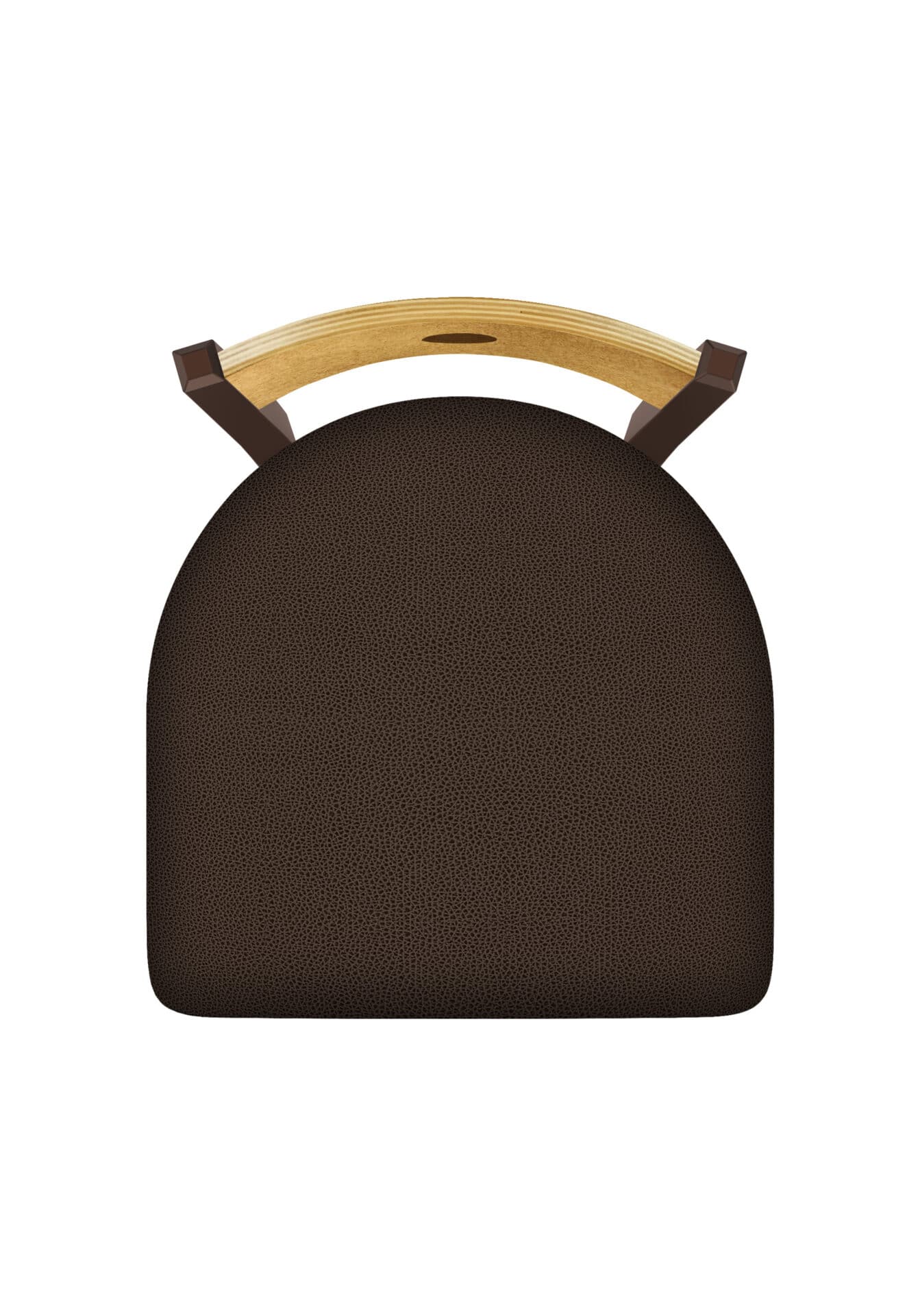 36-Inch Medium Stained Medium Wood Keyhole Back Bar Stool with Steel Frame, Bronze Finish, Rein Coffee Seat, and Single-Ring Base 3 36-Inch Medium Stained Medium Wood Keyhole Back Bar Stool with Steel Frame, Bronze Finish, Rein Coffee Seat, and Single-Ring Base - Image 3