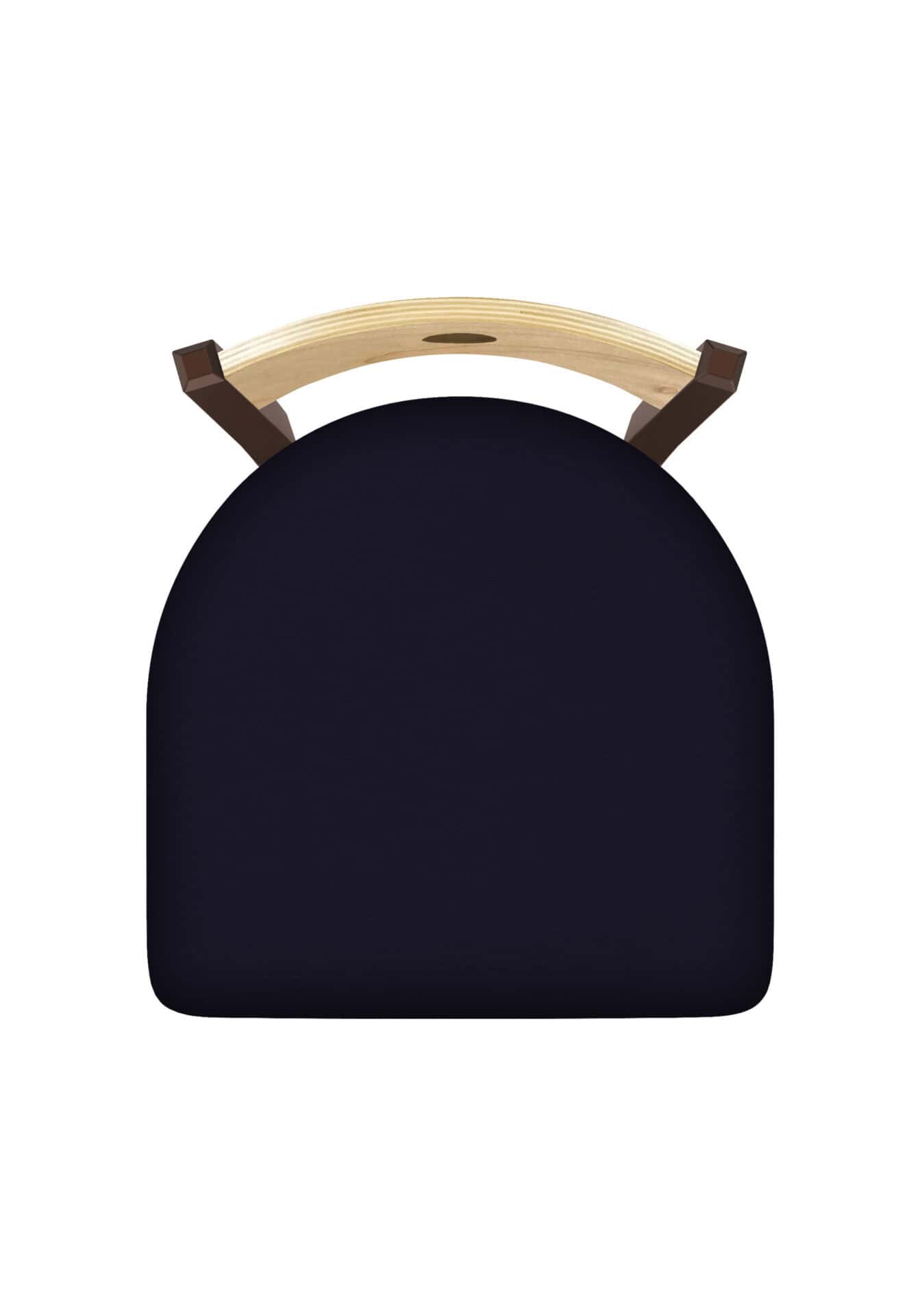 36-Inch Natural Finish Wood Keyhole Back Bar Stool with Steel Frame, Bronze Finish, Canter Twilight Seat, and Single-Ring Base 3 36-Inch Natural Finish Wood Keyhole Back Bar Stool with Steel Frame, Bronze Finish, Canter Twilight Seat, and Single-Ring Base - Image 3