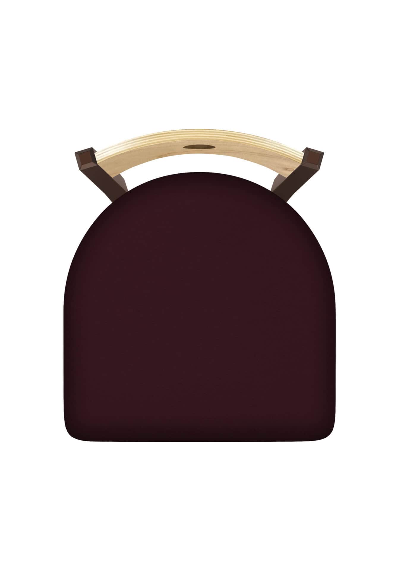 36-Inch Natural Finish Wood Keyhole Back Bar Stool with Steel Frame, Bronze Finish, Canter Bordeaux Seat, and Single-Ring Base 3 36-Inch Natural Finish Wood Keyhole Back Bar Stool with Steel Frame, Bronze Finish, Canter Bordeaux Seat, and Single-Ring Base - Image 3