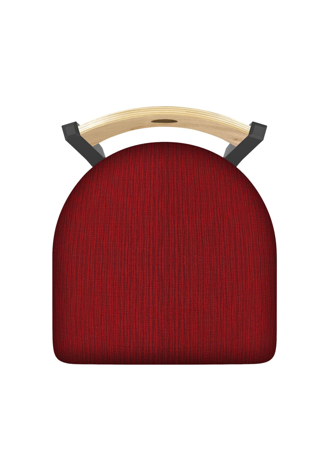 36-Inch Natural Finish Wood Keyhole Back Bar Stool with Steel Frame, Pewter Finish, Graph Ruby Seat, and Single-Ring Base 3 36-Inch Natural Finish Wood Keyhole Back Bar Stool with Steel Frame, Pewter Finish, Graph Ruby Seat, and Single-Ring Base - Image 3