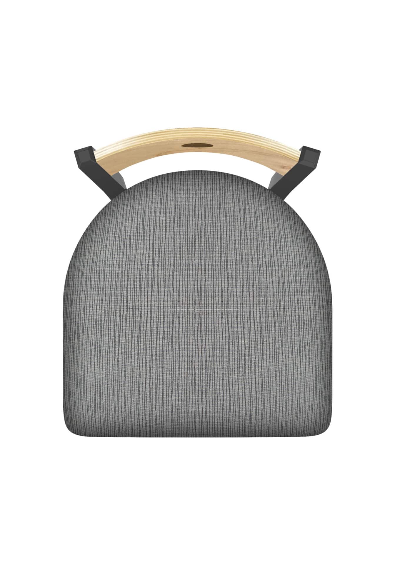 36-Inch Natural Finish Wood Keyhole Back Bar Stool with Steel Frame, Pewter Finish, Graph Alpine Seat, and Single-Ring Base 3 36-Inch Natural Finish Wood Keyhole Back Bar Stool with Steel Frame, Pewter Finish, Graph Alpine Seat, and Single-Ring Base - Image 3