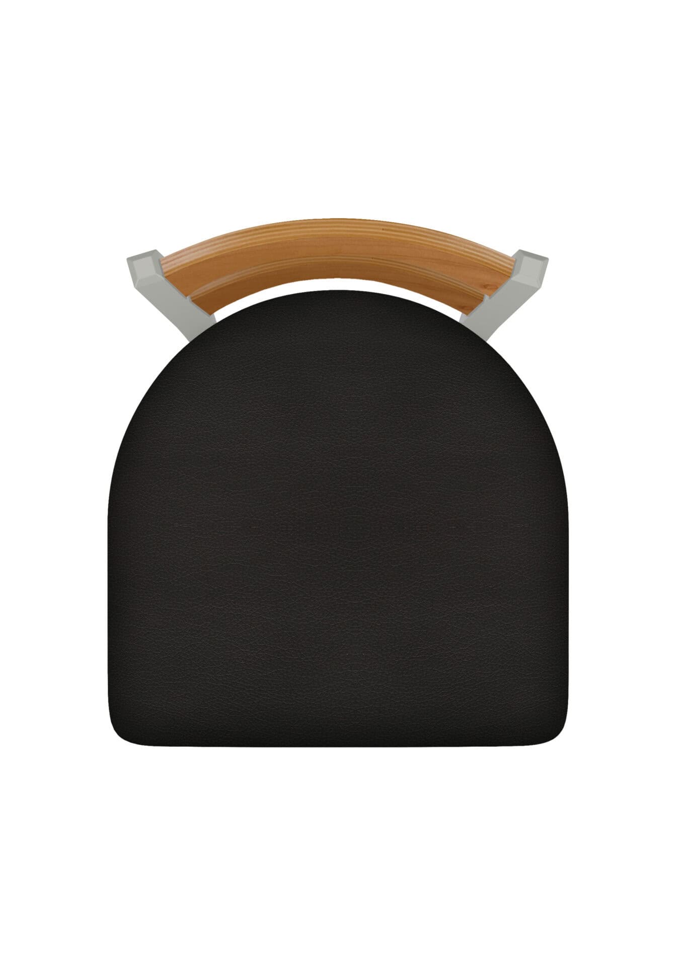 25-Inch Medium Two-Slat Back Counter Stool with Steel Frame, Anodized Nickel Finish, Canter Espresso Seat, and Single-Ring Base 3 25-Inch Medium Two-Slat Back Counter Stool with Steel Frame, Anodized Nickel Finish, Canter Espresso Seat, and Single-Ring Base - Image 3