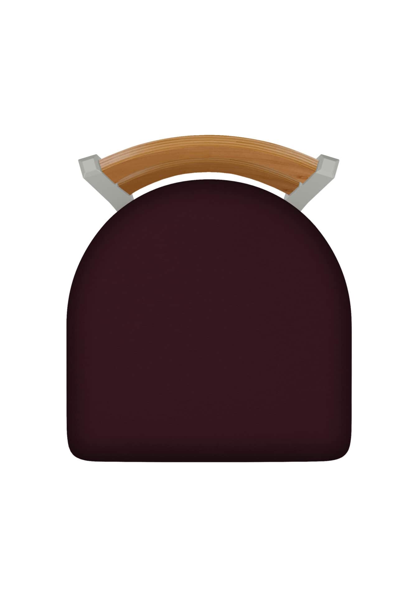 25-Inch Medium Two-Slat Back Counter Stool with Steel Frame, Anodized Nickel Finish, Canter Bordeaux Seat, and Single-Ring Base 3 25-Inch Medium Two-Slat Back Counter Stool with Steel Frame, Anodized Nickel Finish, Canter Bordeaux Seat, and Single-Ring Base - Image 3