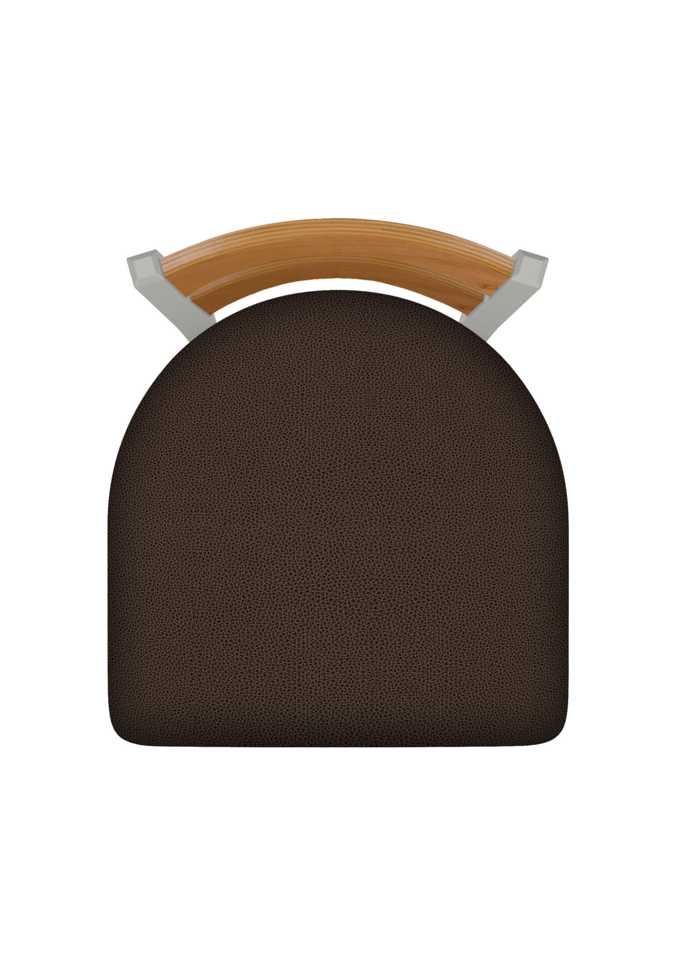 25-Inch Medium Two-Slat Back Counter Stool with Steel Frame, Anodized Nickel Finish, Rein Coffee Seat, and Single-Ring Base 3 25-Inch Medium Two-Slat Back Counter Stool with Steel Frame, Anodized Nickel Finish, Rein Coffee Seat, and Single-Ring Base - Image 3