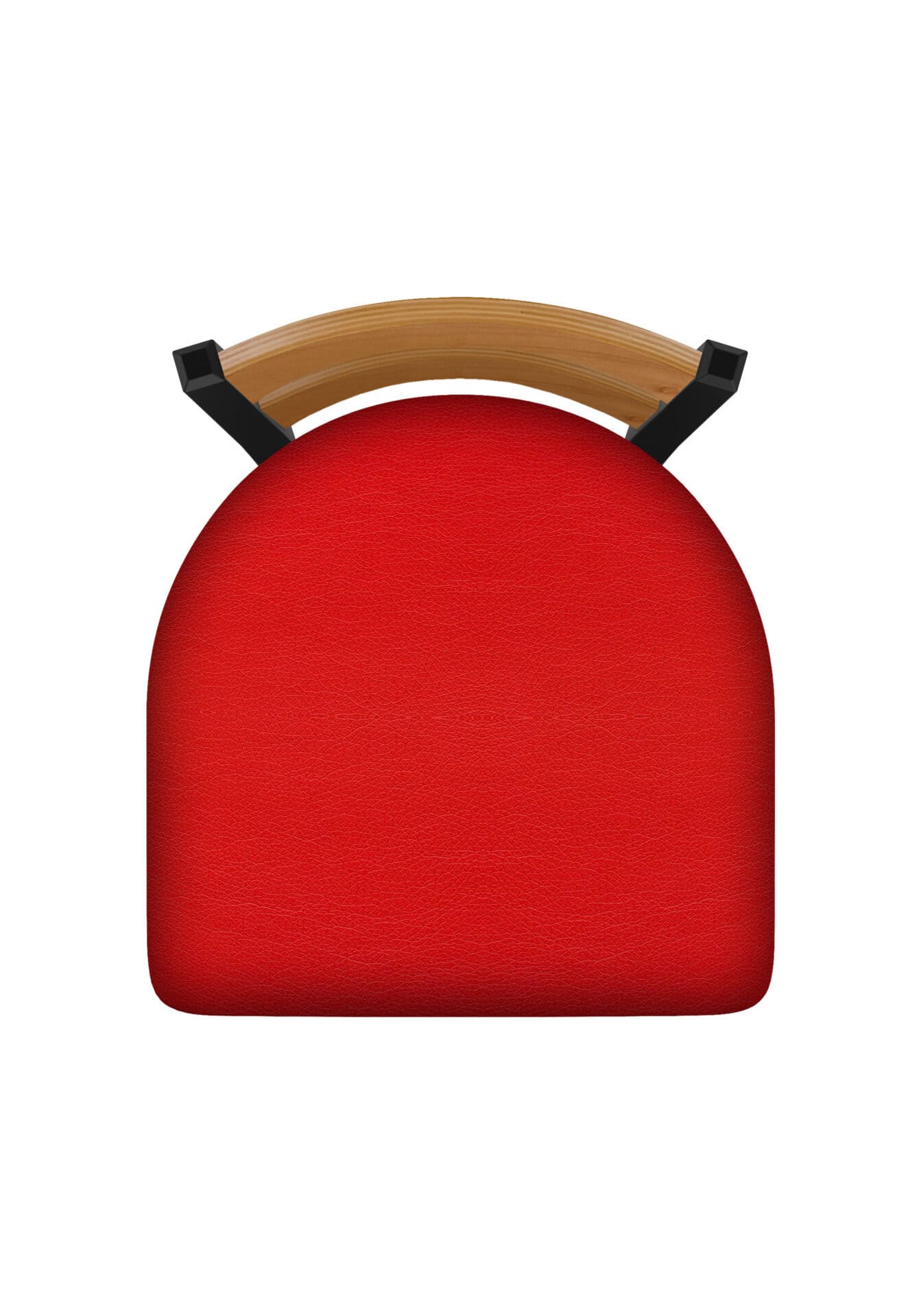 36-Inch Medium Two-Slat Back Bar Stool with Steel Frame, Black Wrinkle Finish, Canter Red Seat, and Single-Ring Base 3 36-Inch Medium Two-Slat Back Bar Stool with Steel Frame, Black Wrinkle Finish, Canter Red Seat, and Single-Ring Base - Image 3