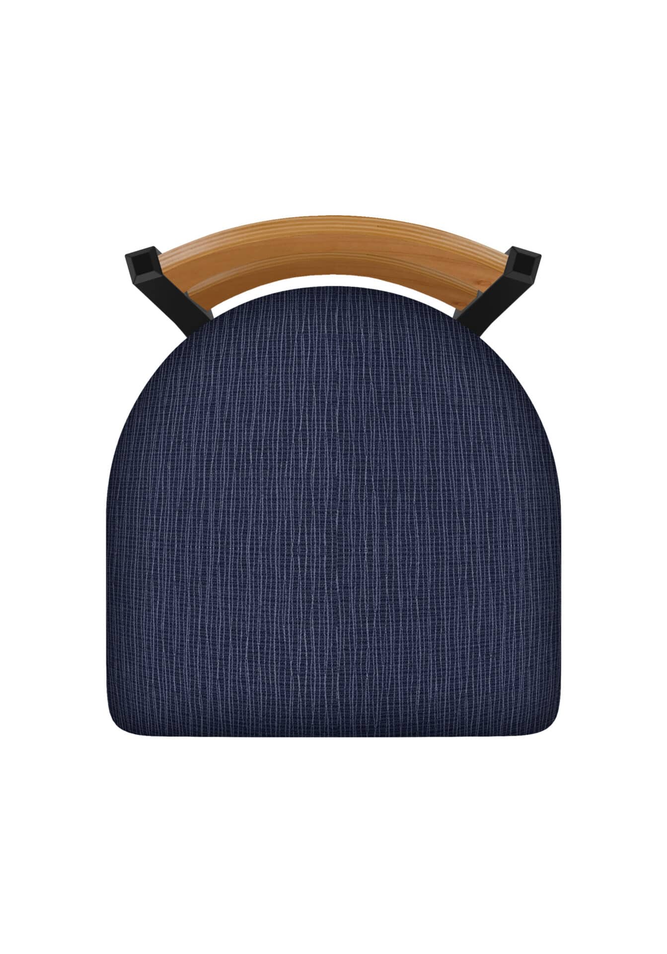 36-Inch Medium Two-Slat Back Bar Stool with Steel Frame, Black Wrinkle Finish, Graph Anchor Seat, and Single-Ring Base 3 36-Inch Medium Two-Slat Back Bar Stool with Steel Frame, Black Wrinkle Finish, Graph Anchor Seat, and Single-Ring Base - Image 3