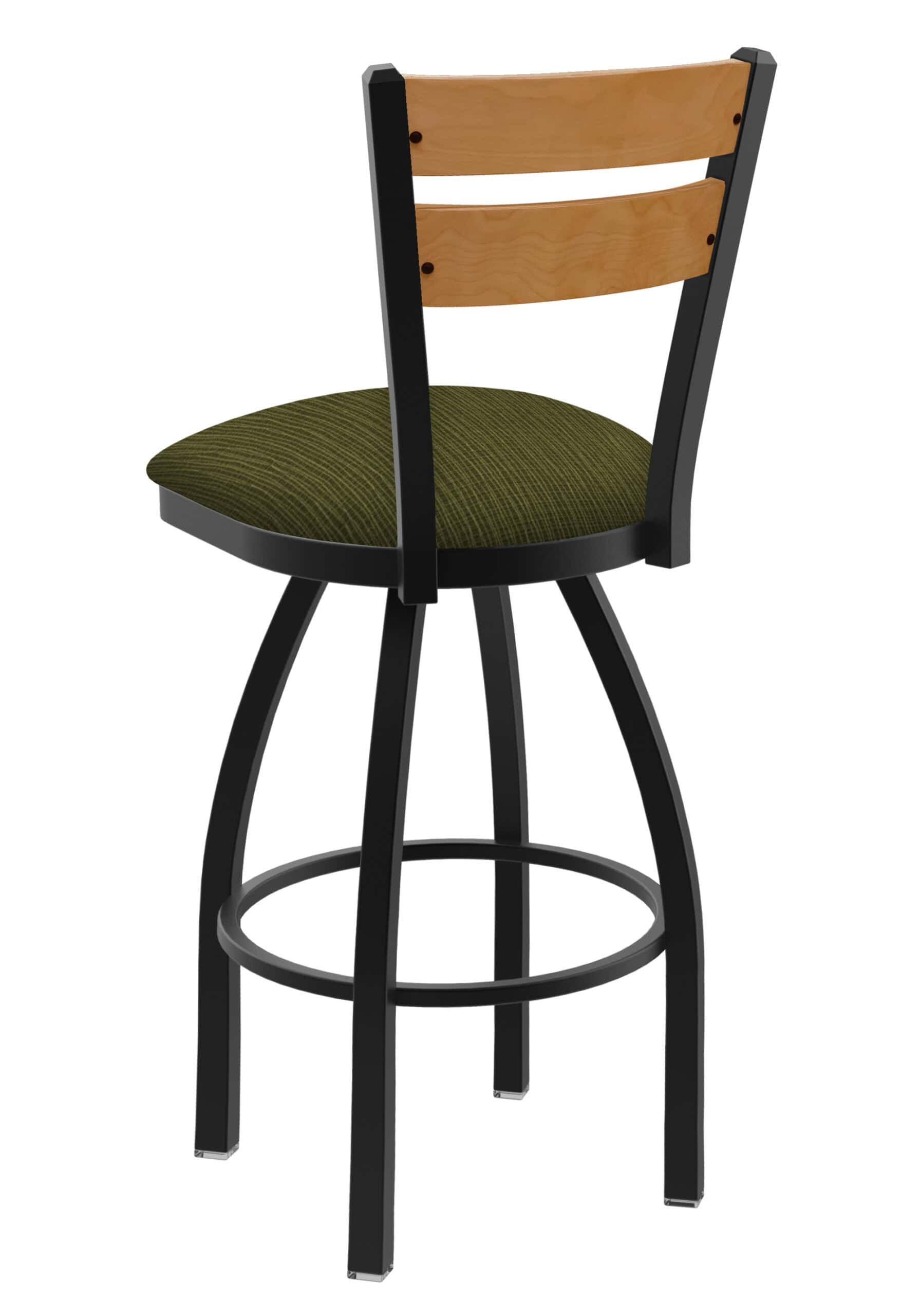 36-Inch Medium Two-Slat Back Bar Stool with Steel Frame, Black Wrinkle Finish, Graph Parrot Seat, and Single-Ring Base 7 36-Inch Medium Two-Slat Back Bar Stool with Steel Frame, Black Wrinkle Finish, Graph Parrot Seat, and Single-Ring Base