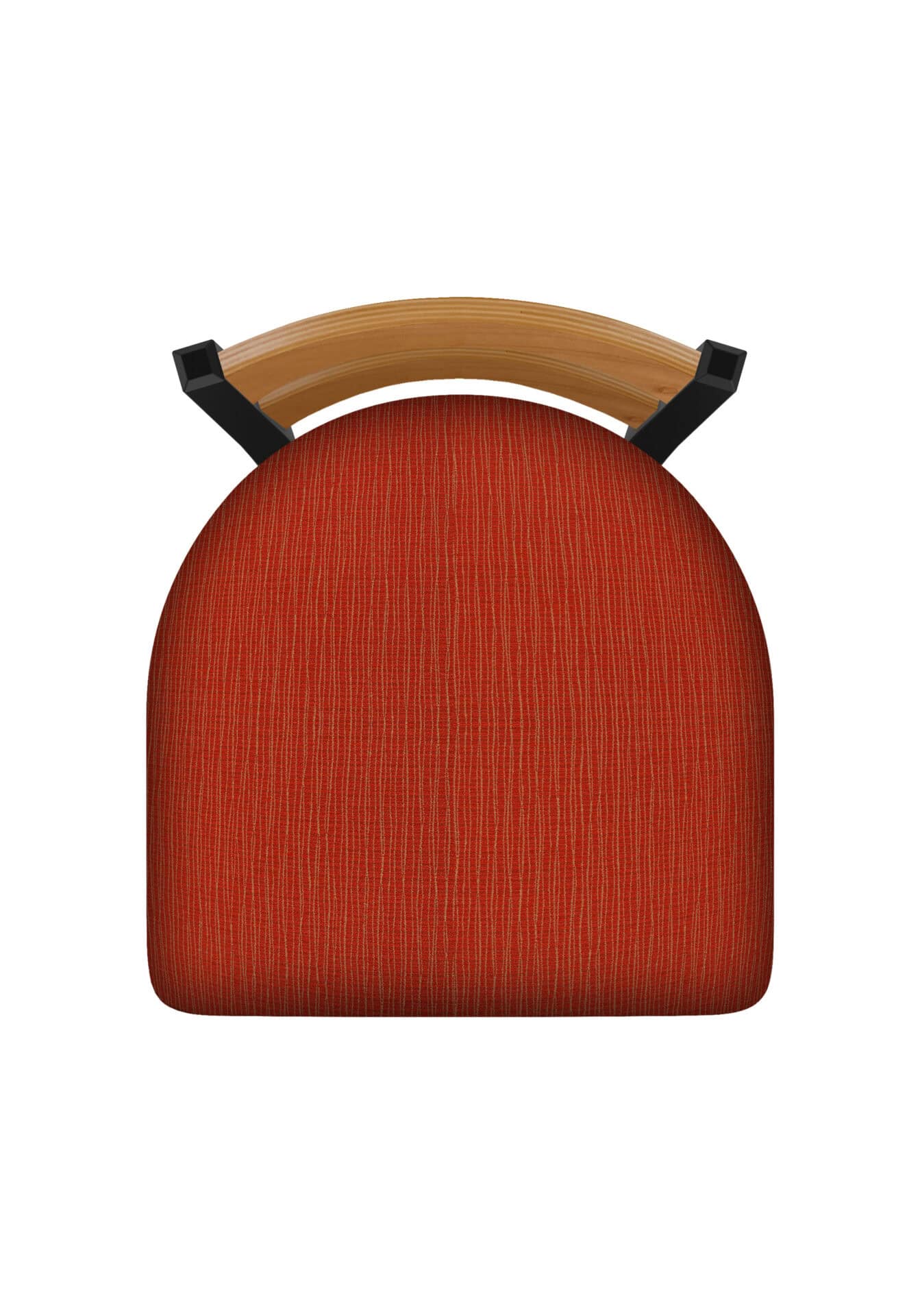 36-Inch Medium Two-Slat Back Bar Stool with Steel Frame, Black Wrinkle Finish, Graph Poppy Seat, and Single-Ring Base 3 36-Inch Medium Two-Slat Back Bar Stool with Steel Frame, Black Wrinkle Finish, Graph Poppy Seat, and Single-Ring Base - Image 3