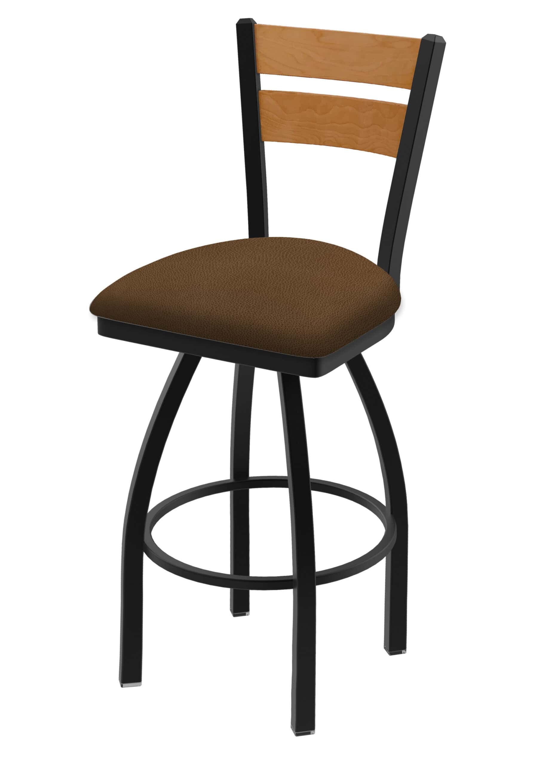 36-Inch Medium Two-Slat Back Bar Stool with Steel Frame, Black Wrinkle Finish, Rein Thatch Seat, and Single-Ring Base 6 36-Inch Medium Two-Slat Back Bar Stool with Steel Frame, Black Wrinkle Finish, Rein Thatch Seat, and Single-Ring Base