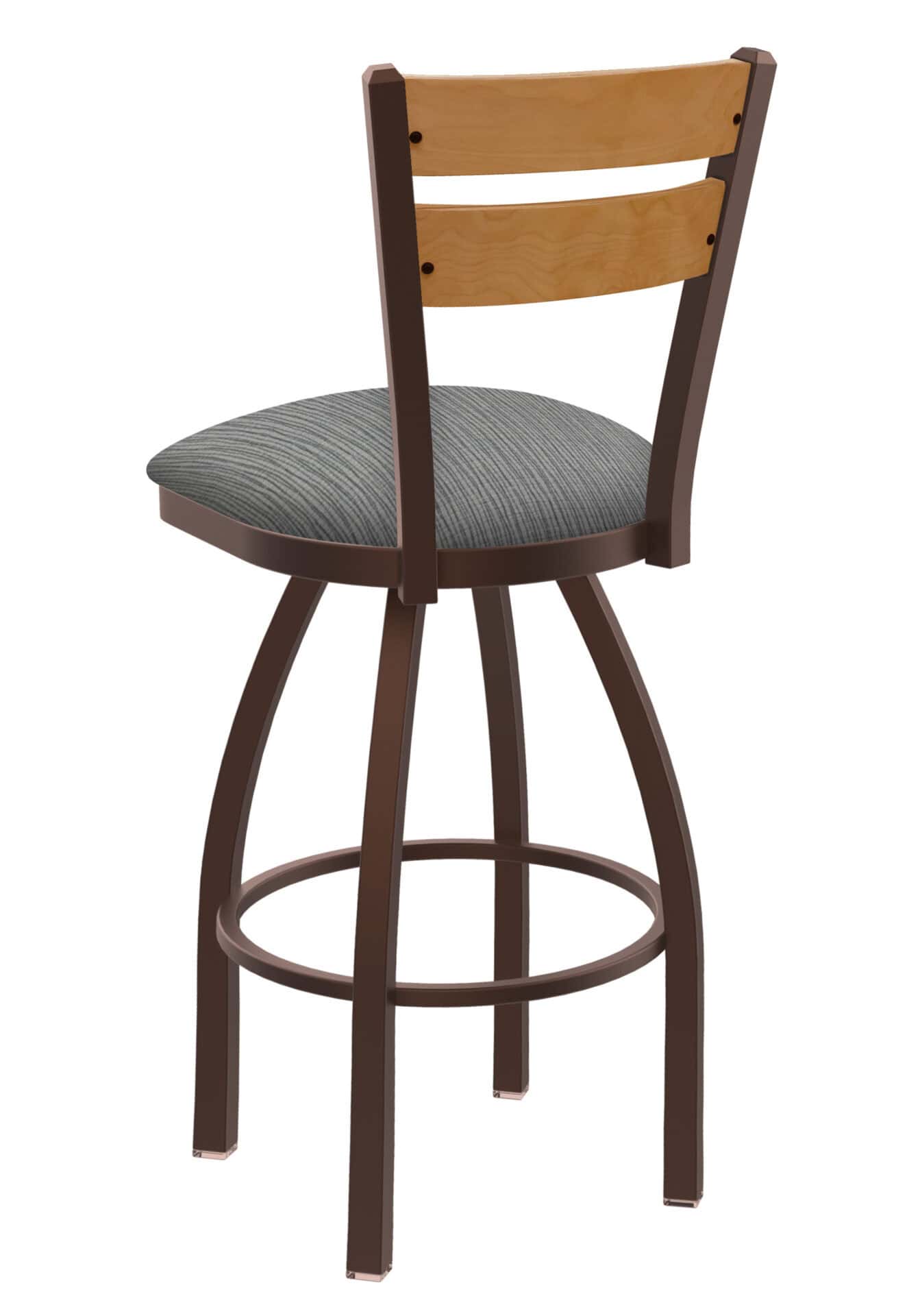 25-Inch Medium Two-Slat Back Counter Stool with Steel Frame, Bronze Finish, Graph Alpine Seat, and Single-Ring Base 2 25-Inch Medium Two-Slat Back Counter Stool with Steel Frame, Bronze Finish, Graph Alpine Seat, and Single-Ring Base - Image 2
