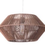 Natural Paper Rope Ceiling Lamp with Adjustable Cord - Brown