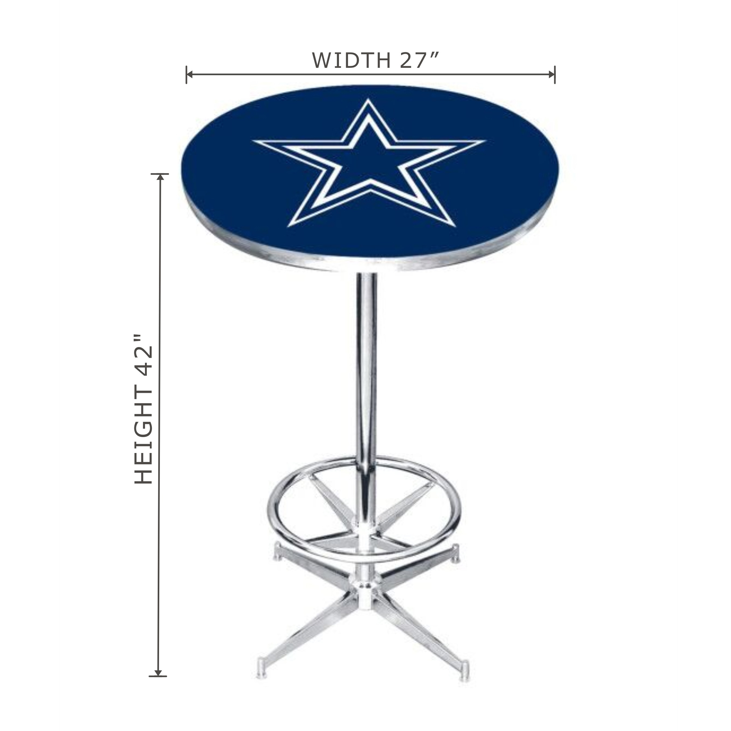 dallas cowboys chrome pub table