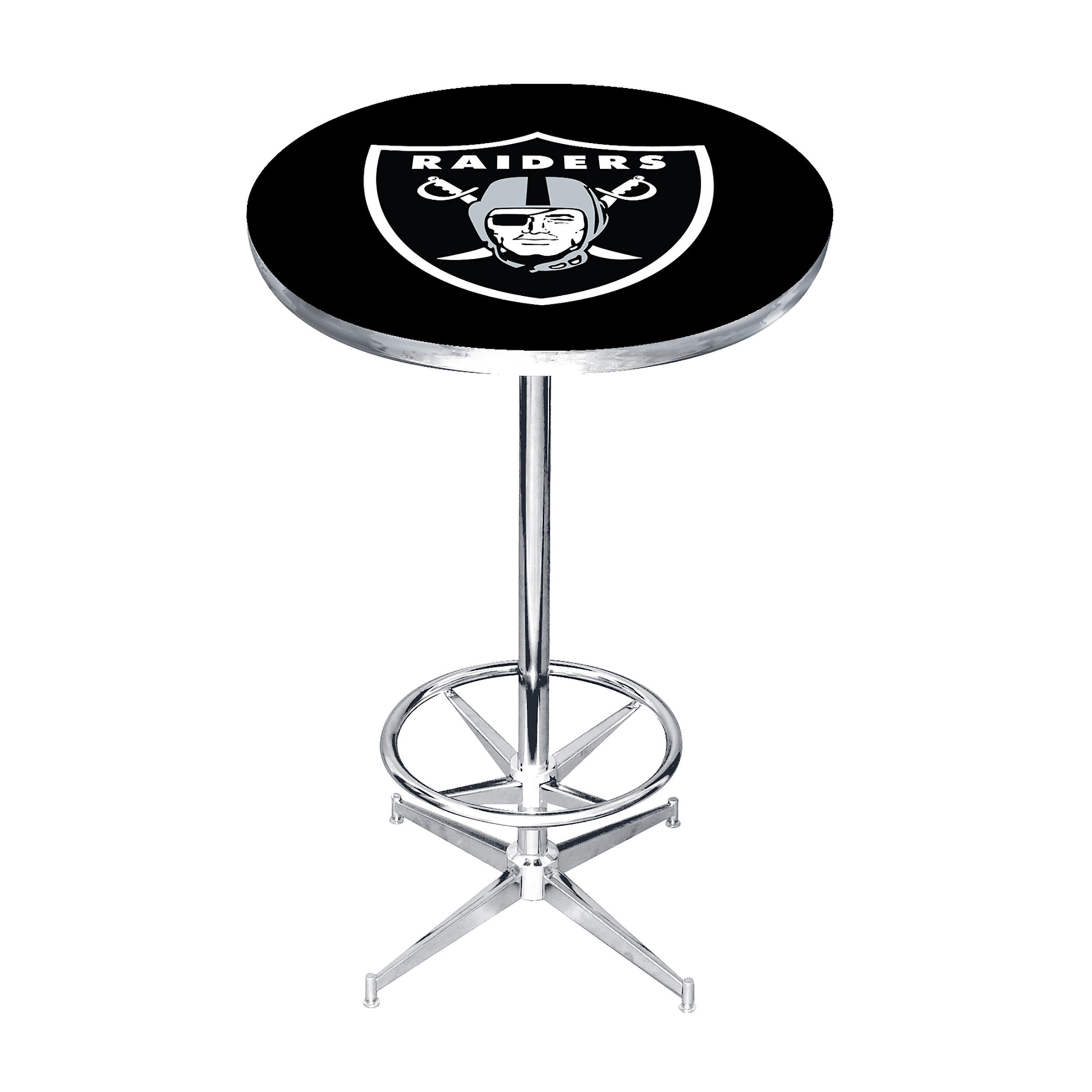 las vegas raiders nfl chrome pub table