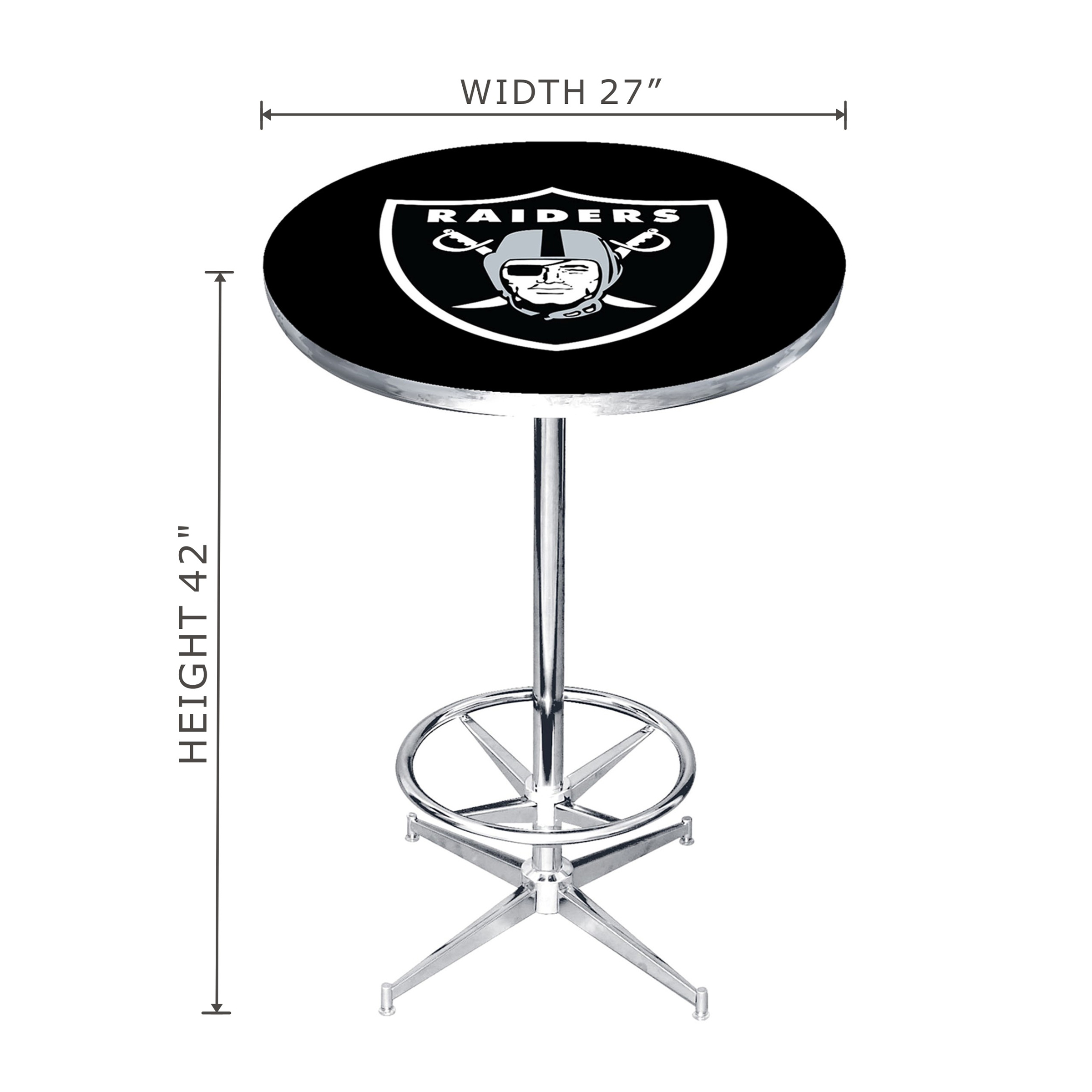 las vegas raiders nfl chrome pub table