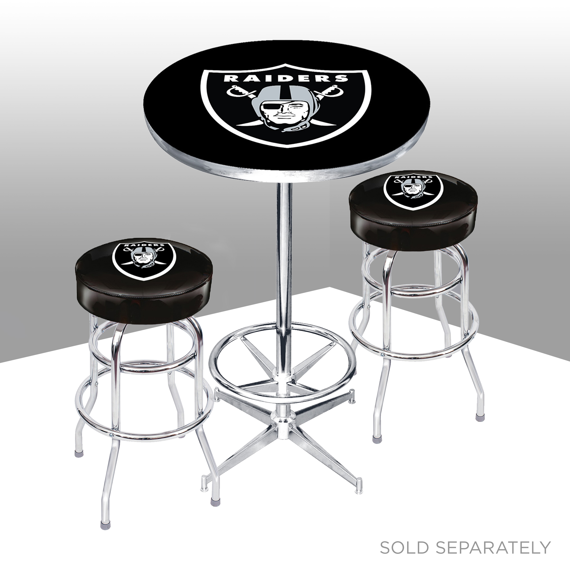 las vegas raiders nfl chrome pub table