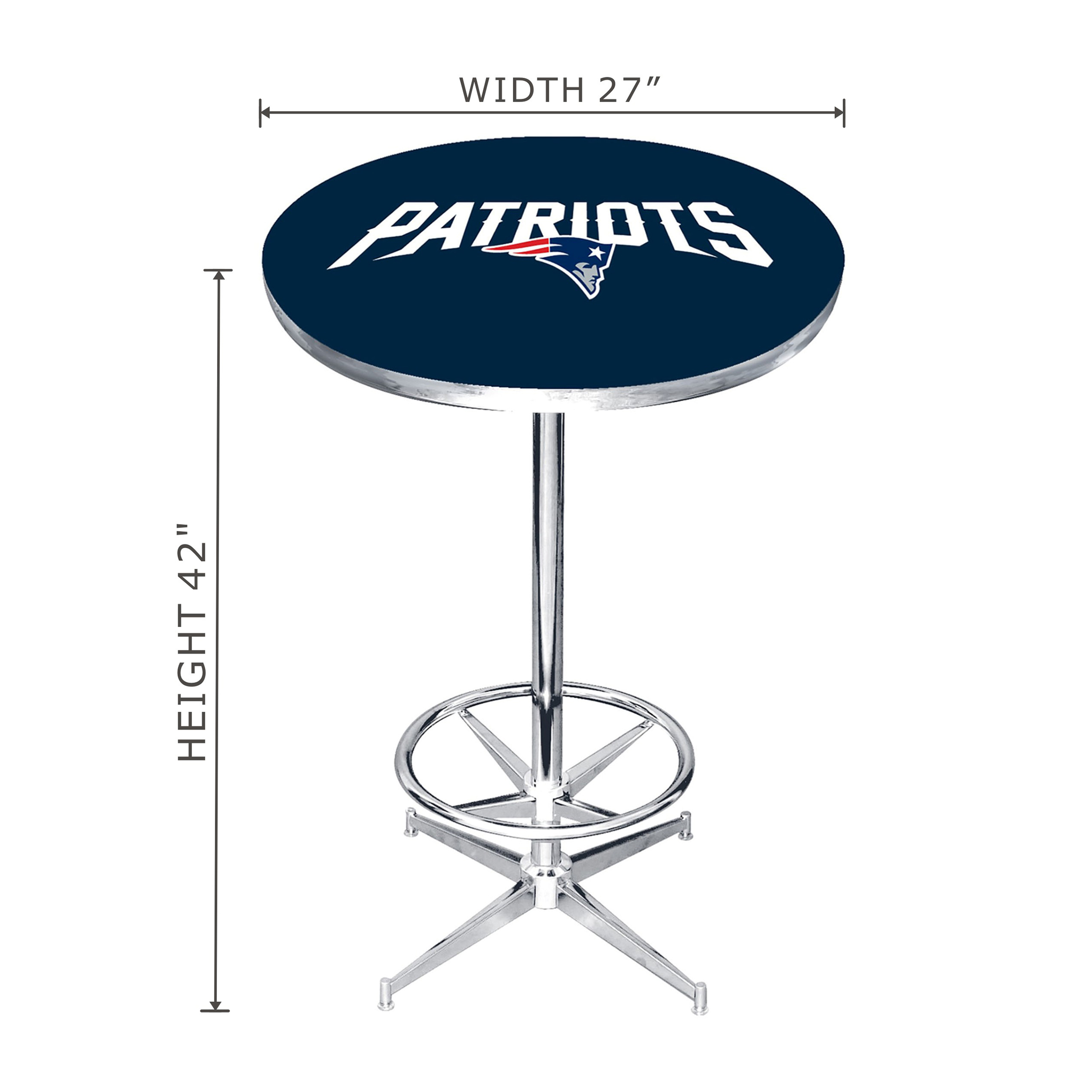 ne patriots chrome pub table with leg levelers