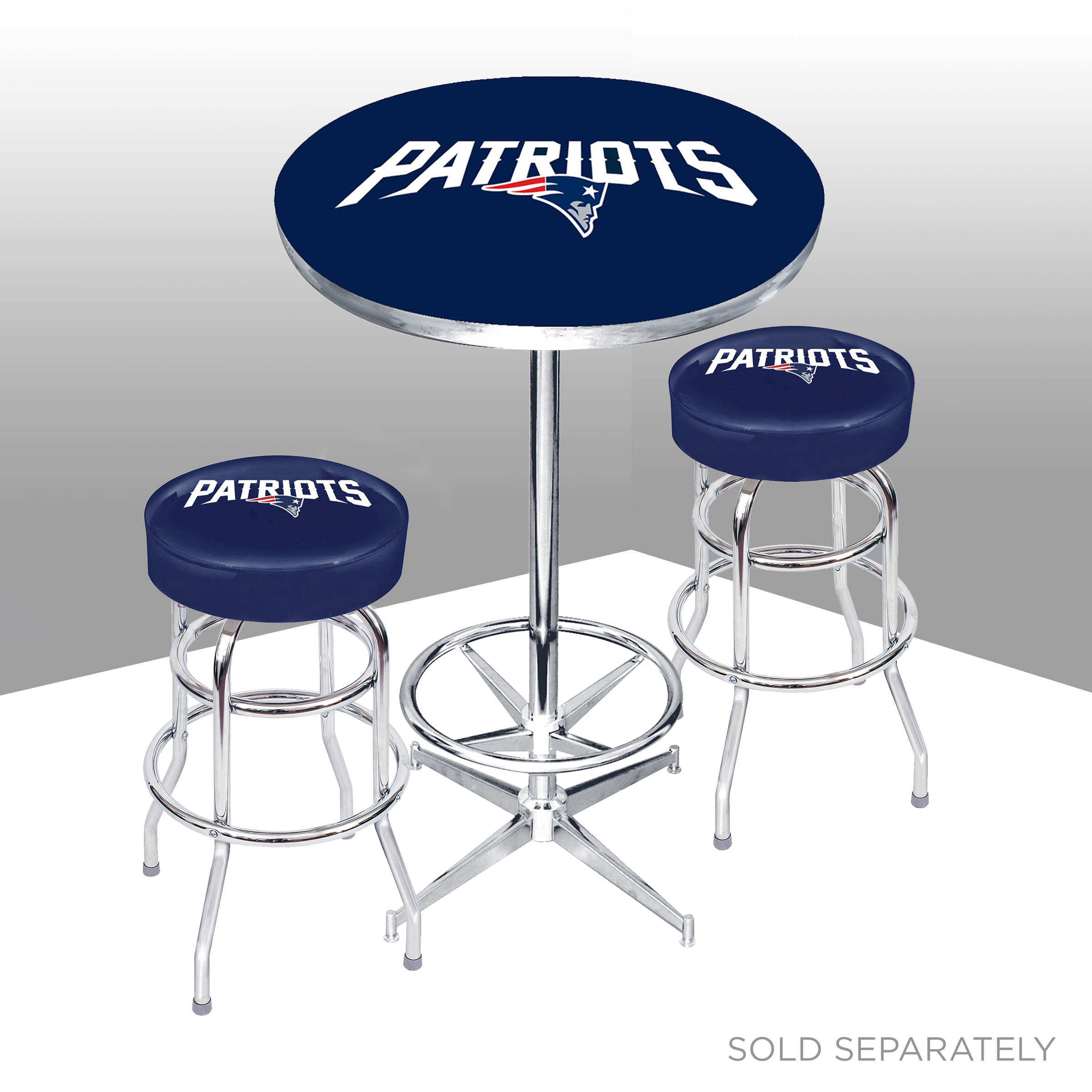 ne patriots chrome pub table with leg levelers