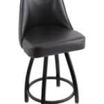 Purdue University 25-Inch Swivel Counter Stool w/ Black Wrinkle Finish, Padded Back, 4-Inch Cushion Seat