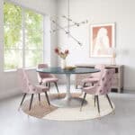 Velvet Tufted Dining Chair with Brass Legs (Set of 2) 11 Velvet Tufted Dining Chair with Brass Legs (Set of 2)