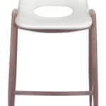 White Walnut Faux Leather Mid-Century Modern Counter Stool (Set of 2)