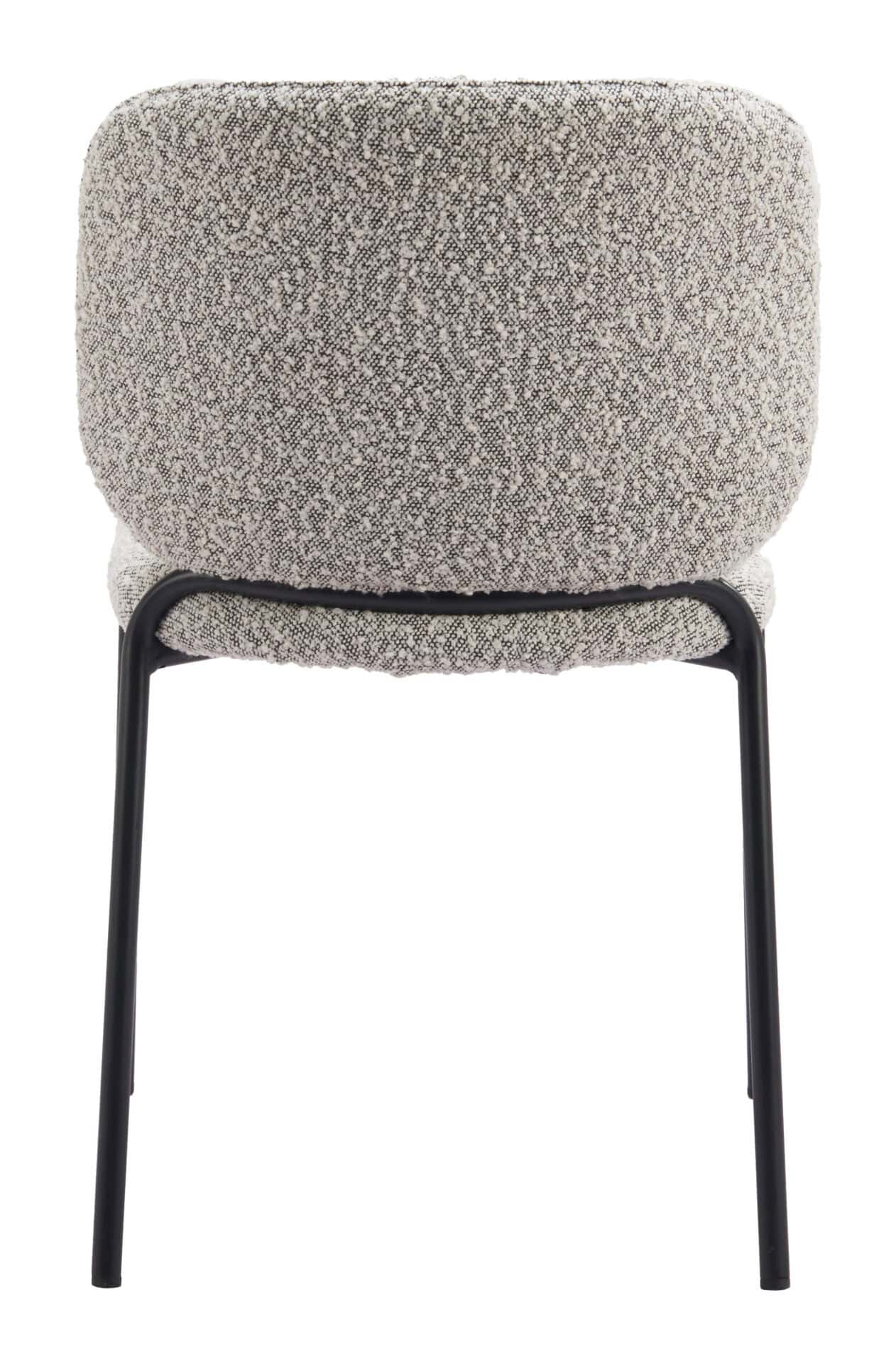 Gray Shearling Seat Dining Chair with Steel Legs (Set of 2) 4 Gray Shearling Seat Dining Chair with Steel Legs (Set of 2) - Image 4