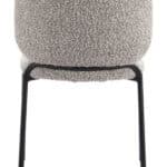 Gray Shearling Seat Dining Chair with Steel Legs (Set of 2)