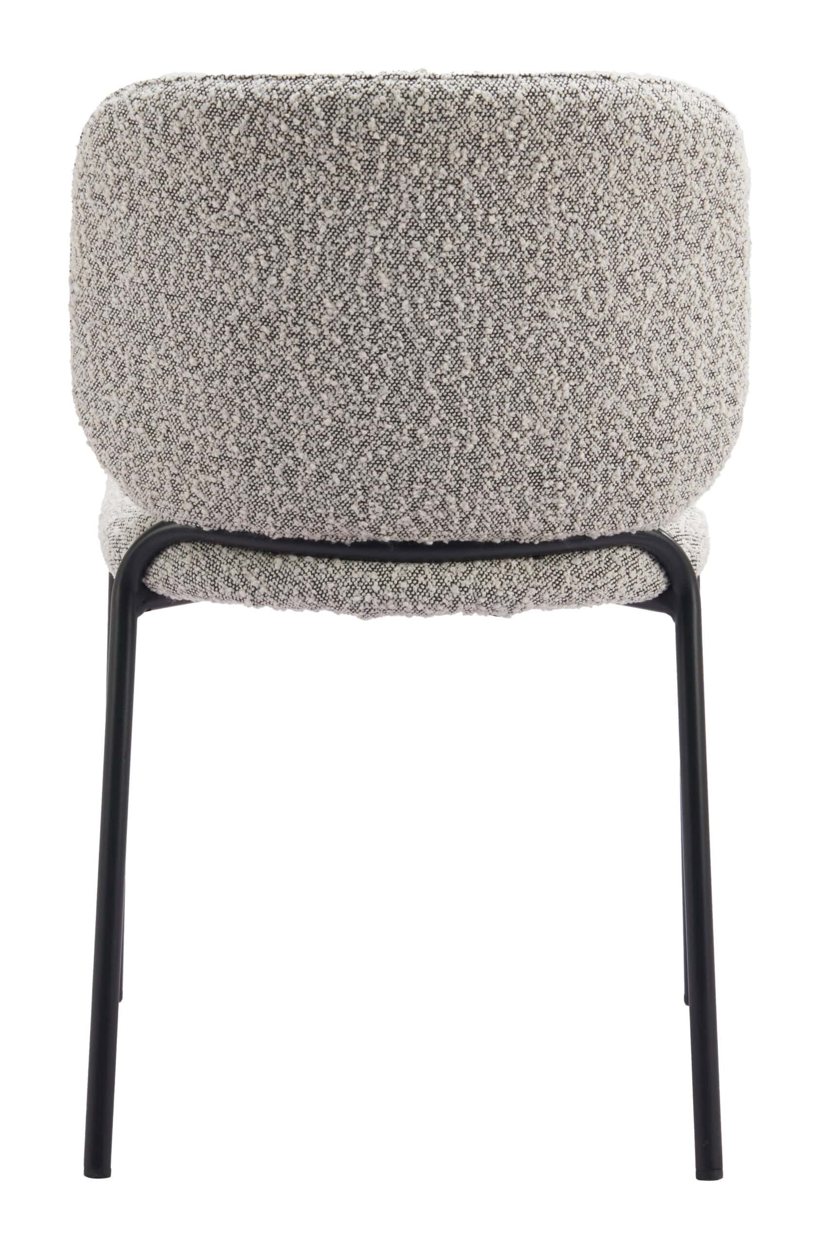 Gray Shearling Seat Dining Chair with Steel Legs (Set of 2) 12 Gray Shearling Seat Dining Chair with Steel Legs (Set of 2)