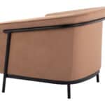 Tan Vinyl Accent Chair with Steel Frame and Armrest Support