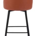 Modern Brown Swivel Barstool with Faux Leather and Steel Frame 14 Modern Brown Swivel Barstool with Faux Leather and Steel Frame