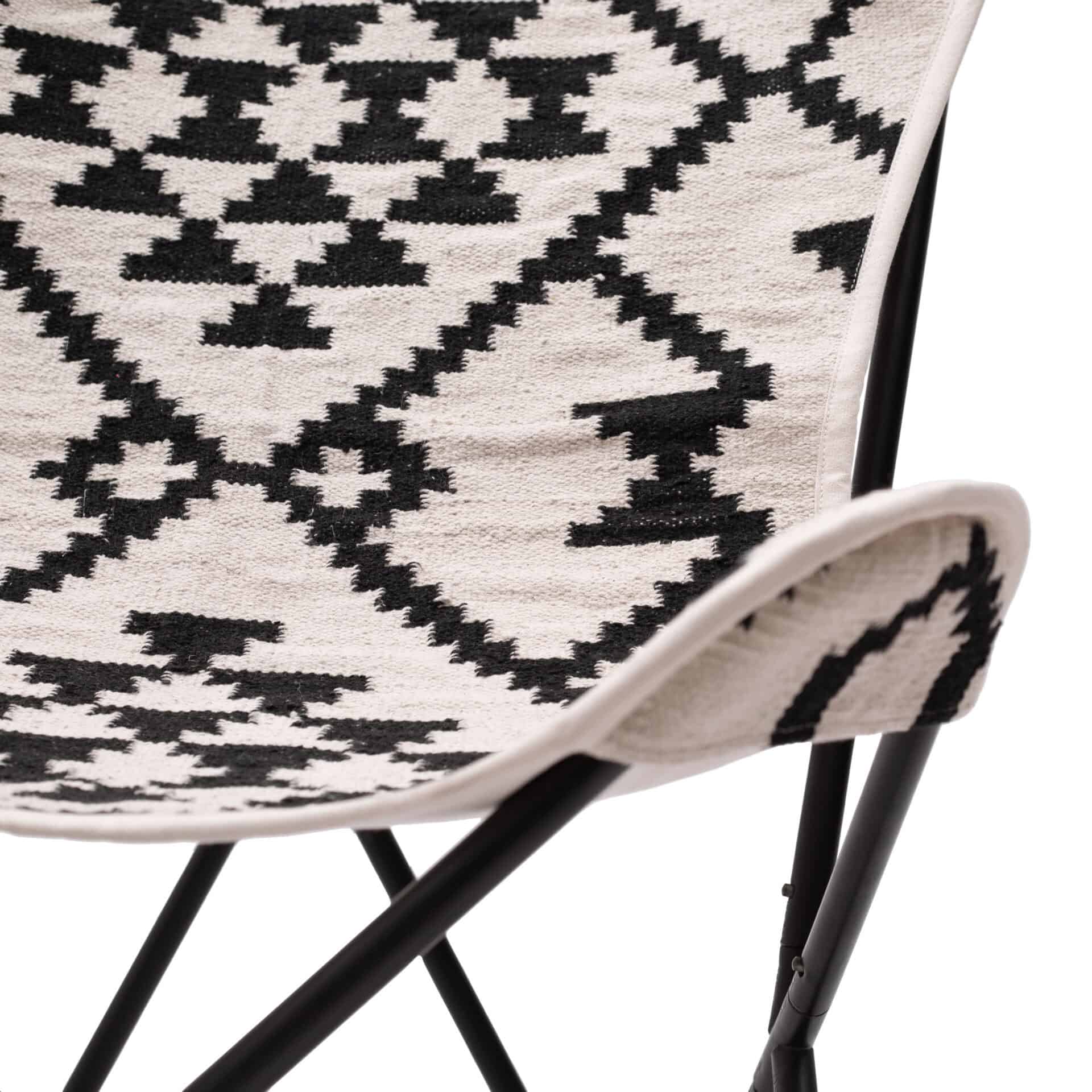 Boho Modern Accent Chair with Cotton Seat and Steel Frame 11 Boho Modern Accent Chair with Cotton Seat and Steel Frame - Image 11