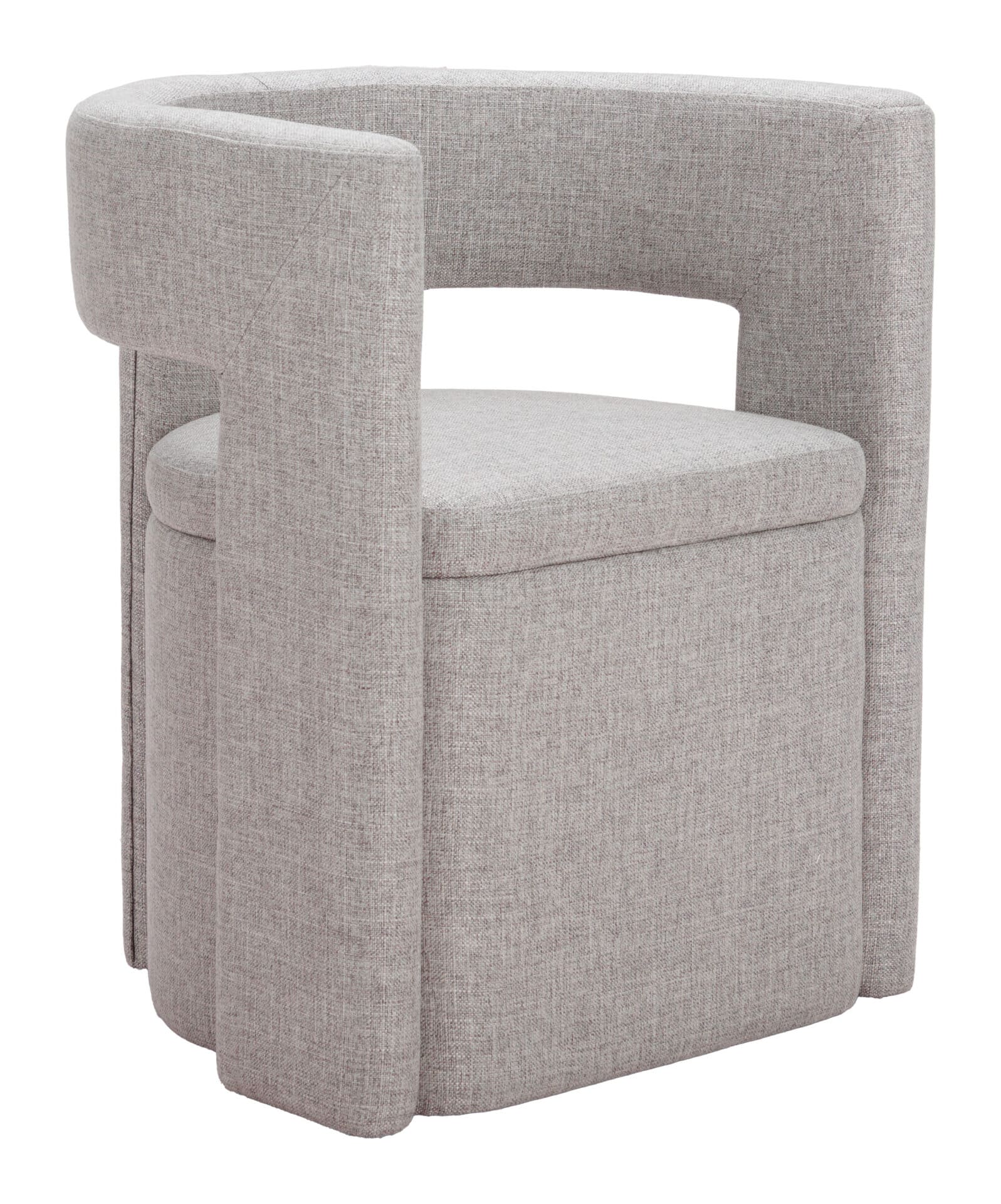 Versatile Gray Dining Chair with Hidden Storage Compartment and Armrests 1 Versatile Gray Dining Chair with Hidden Storage Compartment and Armrests