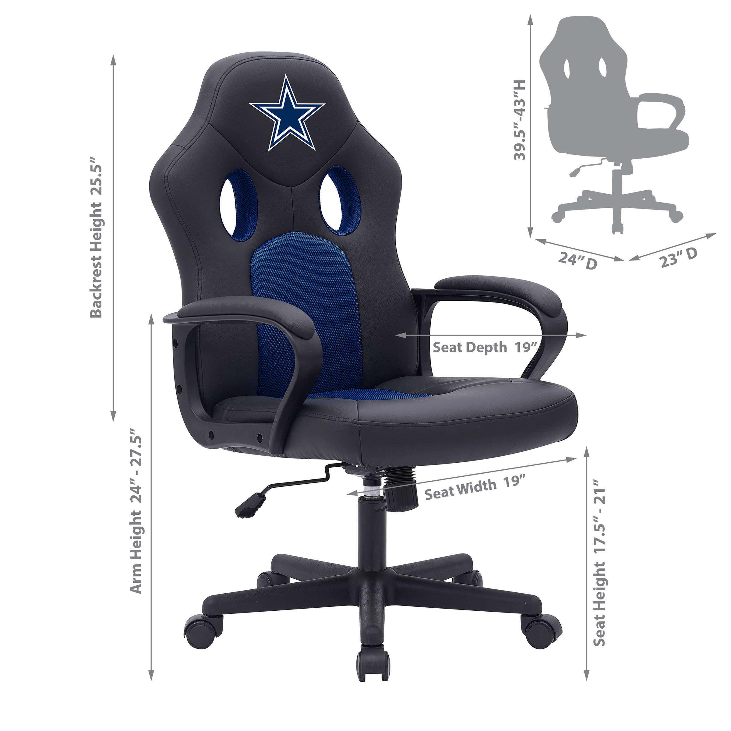 dallas cowboys modern mesh swivel game chair