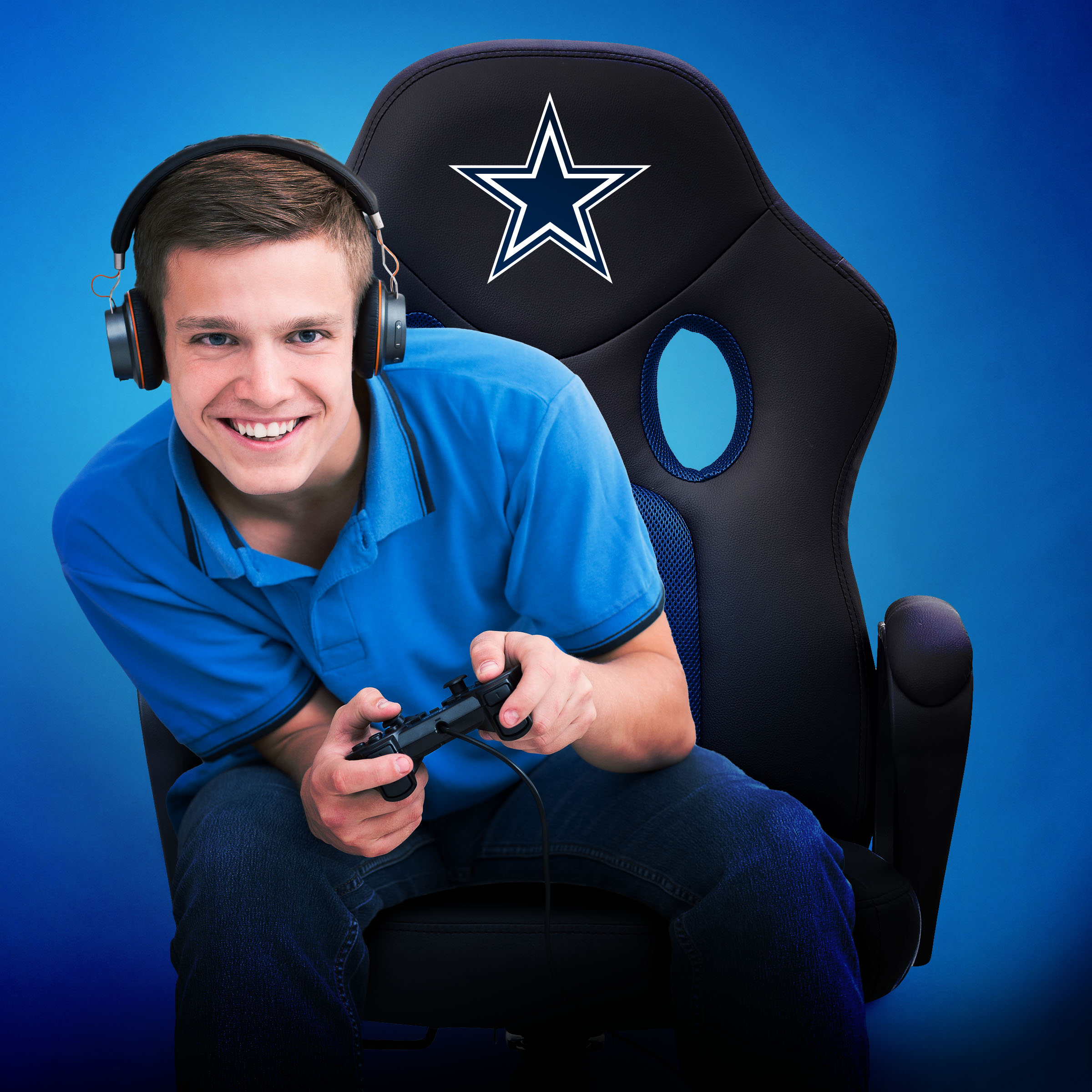 dallas cowboys modern mesh swivel game chair