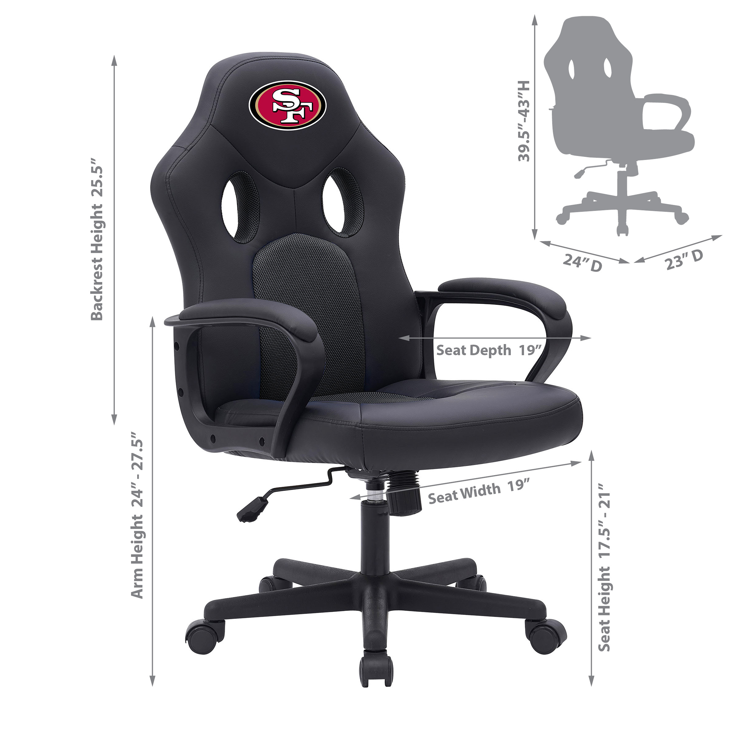 san francisco 49ers vision mesh swivel game chair