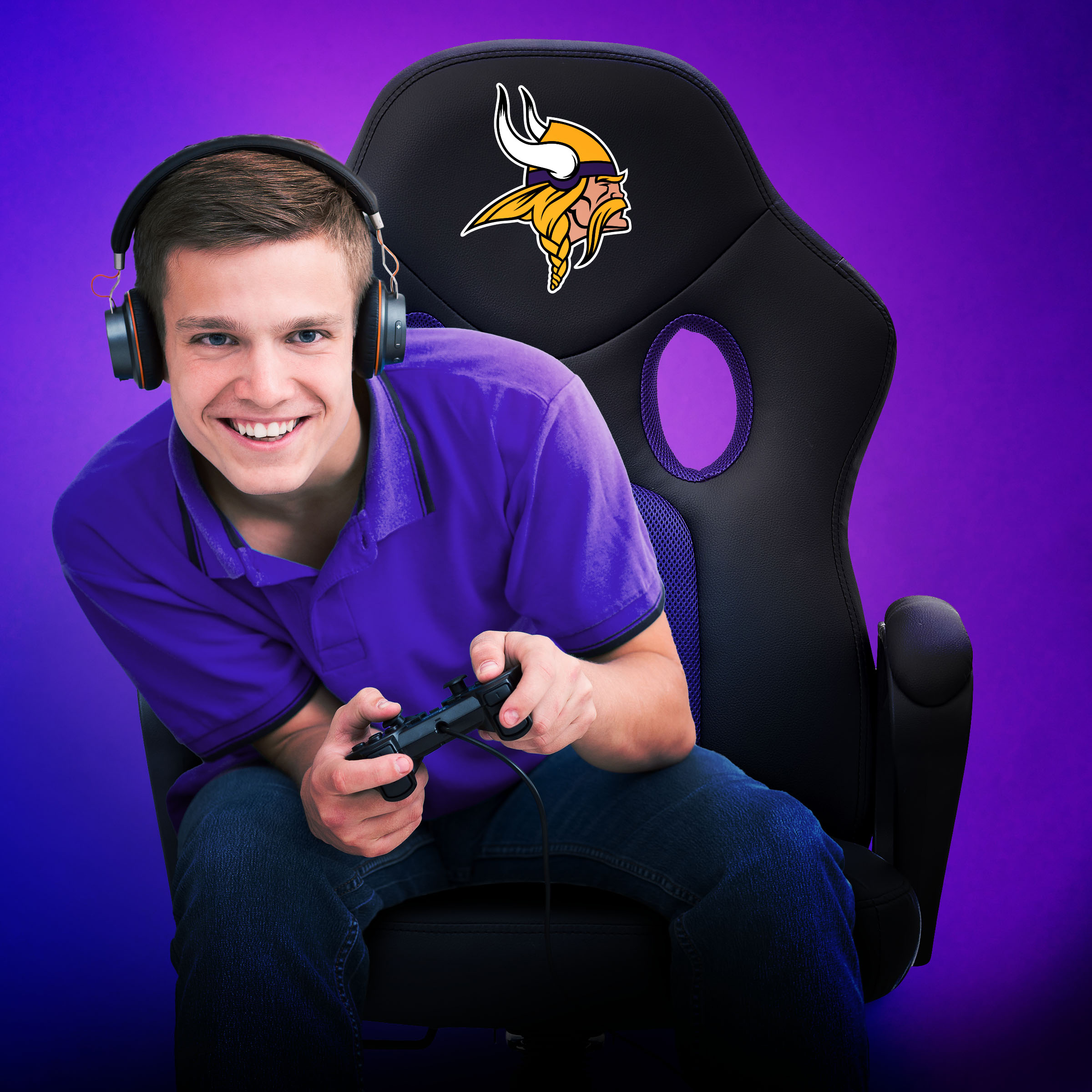 minnesota vikings modern mesh swivel adjustable game chair