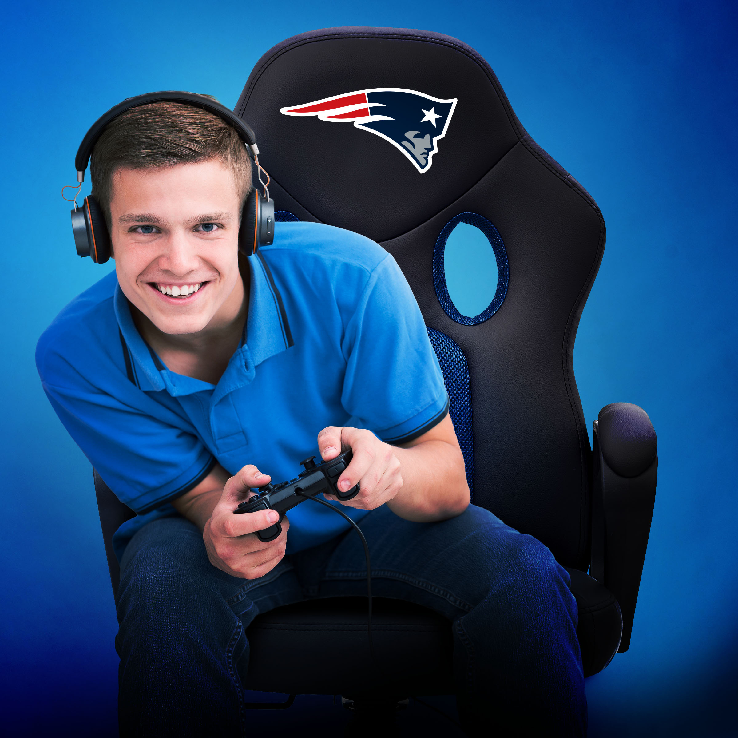 patriots vision mesh swivel game chair adjustable height