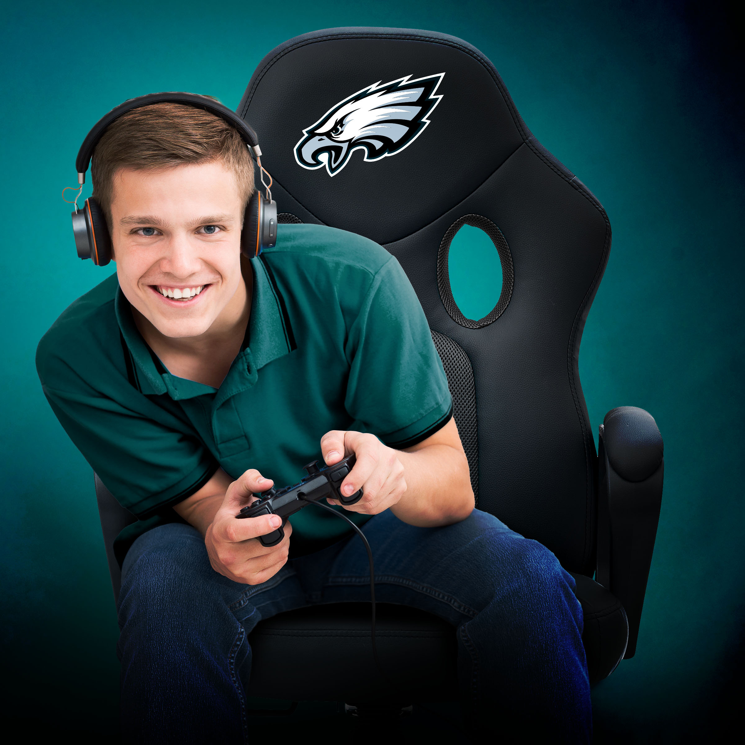 philadelphia eagles vision swivel mesh ergonomic game chair