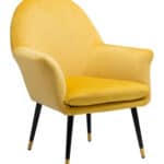 Yellow Velvet Boho Accent Chair with Powder Coated Steel Legs 10 Yellow Velvet Boho Accent Chair with Powder Coated Steel Legs