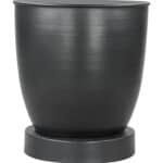 Black Modern Minimalist Steel Side Table with Round Top