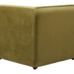 Velvet Tufted Corner Chair with Birch Wood Legs in Green 12 Velvet Tufted Corner Chair with Birch Wood Legs in Green