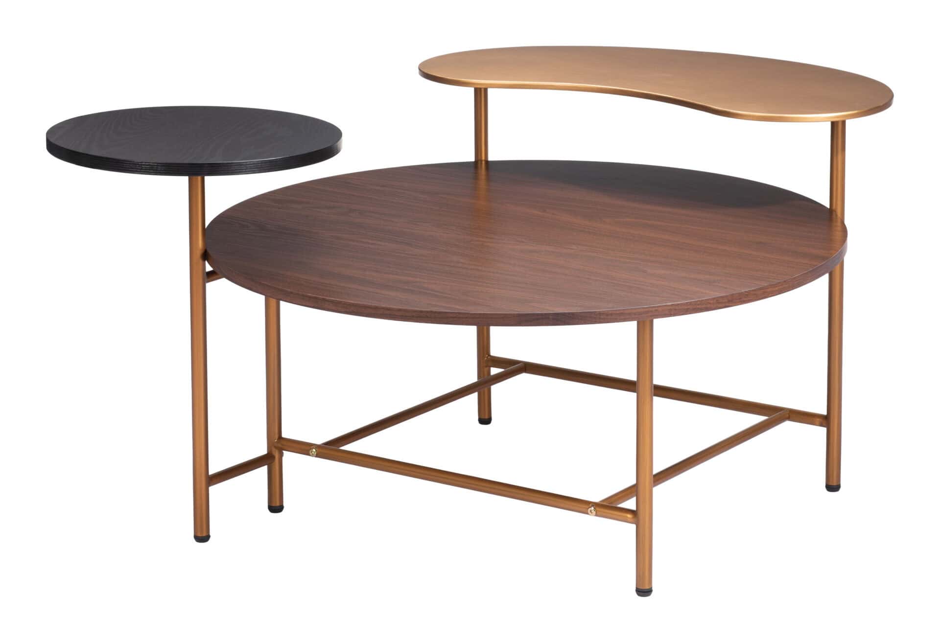 Modern Round Coffee Table with Powder Coated Steel Frame 1 Modern Round Coffee Table with Powder Coated Steel Frame