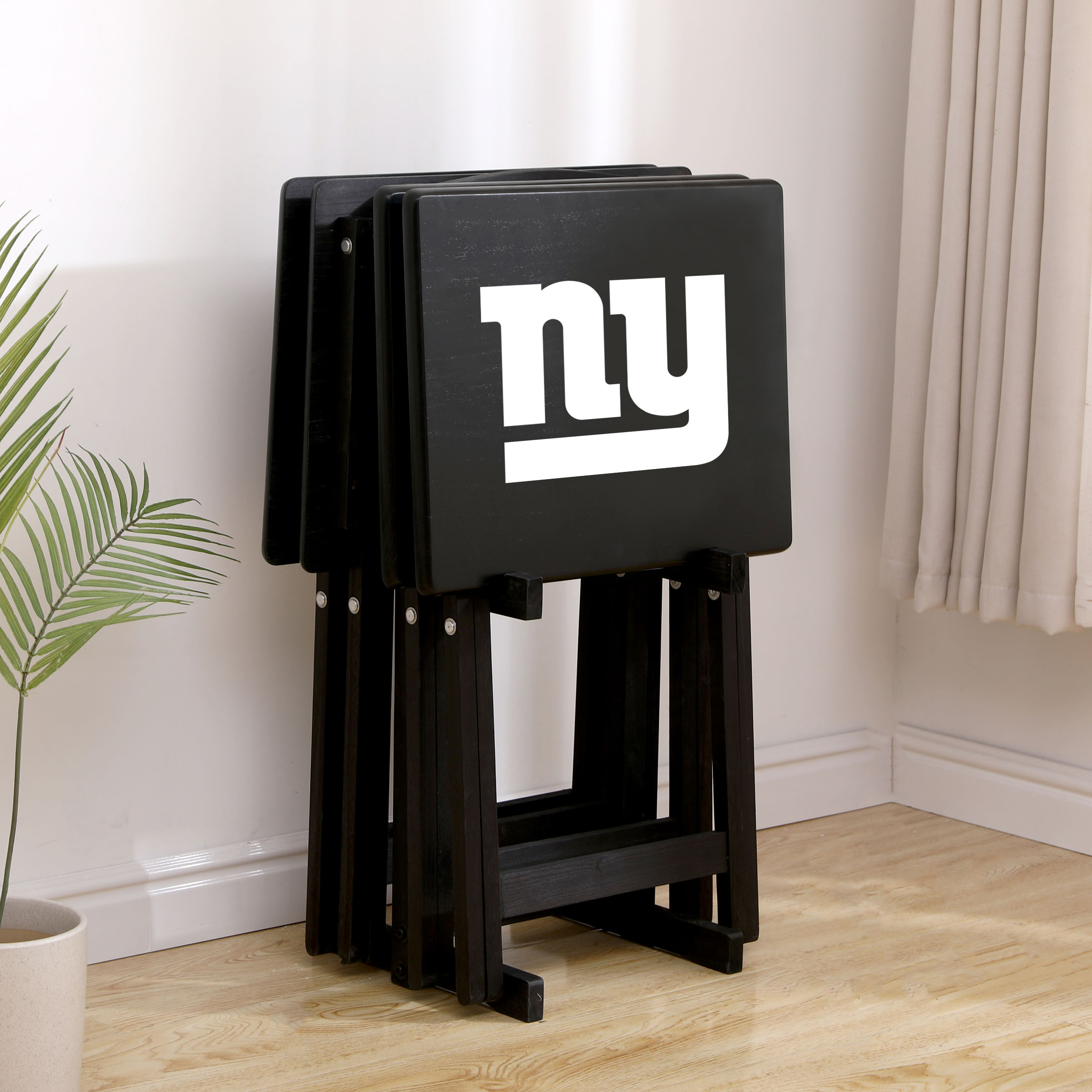 giants nfl tv snack tray set with stand