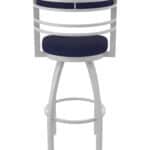 25-Inch Steel Swivel Counter Stool with Anodized Nickel Finish, Canter Twilight 2.5-Inch Cushion Seat, Tall Curved Slat Back, and Single-Ring Base