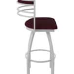 25-Inch Steel Swivel Counter Stool with Anodized Nickel Finish, Canter Bordeaux 2.5-Inch Cushion Seat, Tall Curved Slat Back, and Single-Ring Base 16 25-Inch Steel Swivel Counter Stool with Anodized Nickel Finish, Canter Bordeaux 2.5-Inch Cushion Seat, Tall Curved Slat Back, and Single-Ring Base